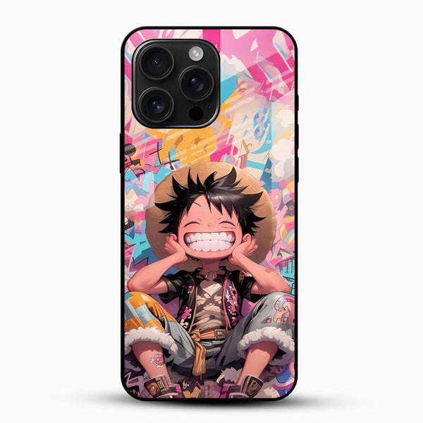 Monkey D. Luffy Smiling Glass Mobile Case – One Piece Anime Art Design - Cover Stall