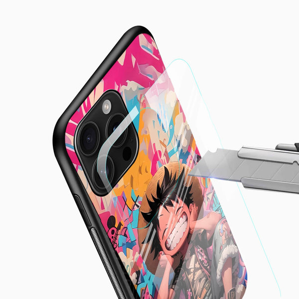 Monkey D. Luffy Smiling Glass Mobile Case – One Piece Anime Art Design - Cover Stall