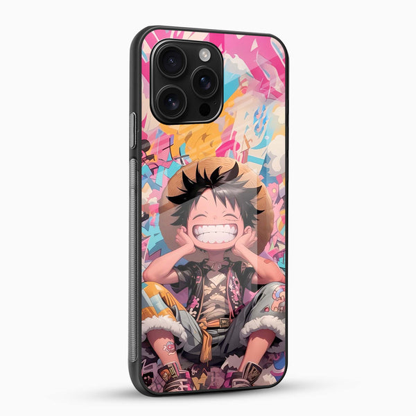Monkey D. Luffy Smiling Glass Mobile Case – One Piece Anime Art Design - Cover Stall