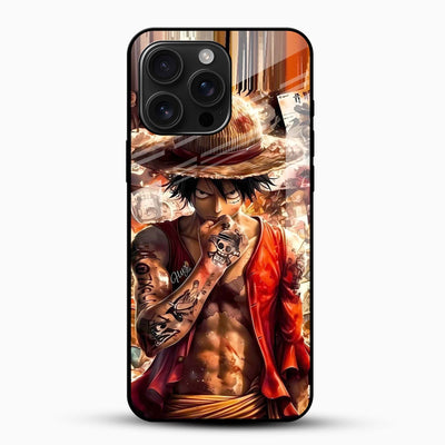 Monkey D. Luffy Warrior Glass Mobile Case – One Piece Anime Power Design