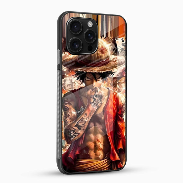 Monkey D. Luffy Warrior Glass Mobile Case – One Piece Anime Power Design - Cover Stall