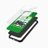 Sports bike designer glass back mobile cover angled display featuring Kawasaki Ninja 650 artwork for iPhone and Android