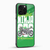 Premium Ninja 650 motorcycle mobile case side angle showing glossy tempered glass finish and slim fit design