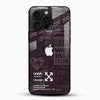 Streetwear arrow typography glass back cover front angle view with urban graphic artwork for iPhone