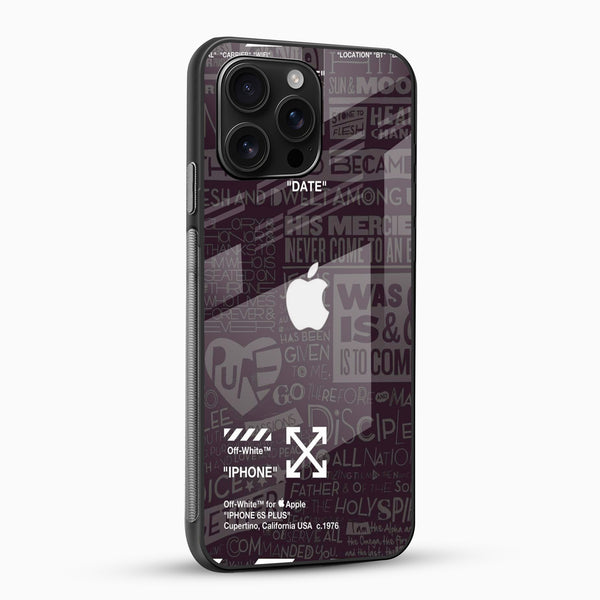 Premium streetwear designer mobile case side angle showing glossy tempered glass finish and slim fit design