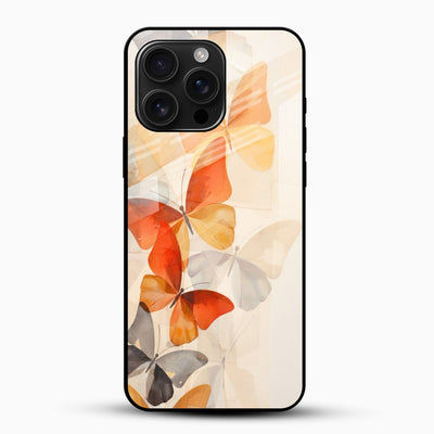 Orange Butterly Glass Mobile Cover