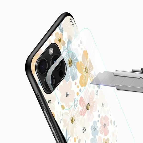 Pastel Floral Aesthetic Glass Mobile Cover - Cover Stall