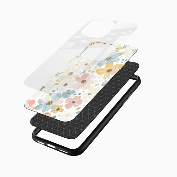 Pastel Floral Aesthetic Glass Mobile Cover - Cover Stall