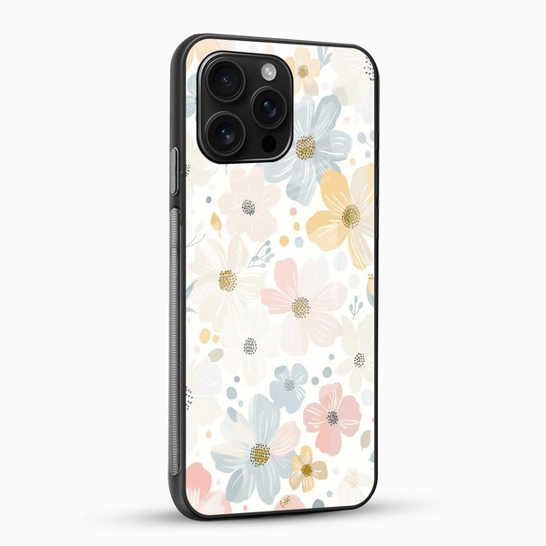 Pastel Floral Aesthetic Glass Mobile Cover - Cover Stall
