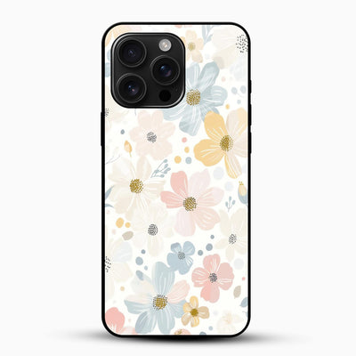 Pastel Floral Aesthetic Glass Mobile Cover