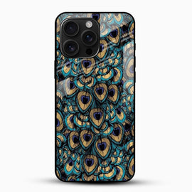 Peacock Feathers Glass Case