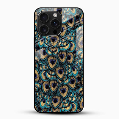 Peacock Feathers Glass Case
