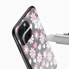 Pink White Flowers Glass Case - Cover Stall