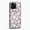Pink White Flowers Glass Case - Cover Stall