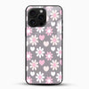 Pink White Flowers Glass Case - Cover Stall