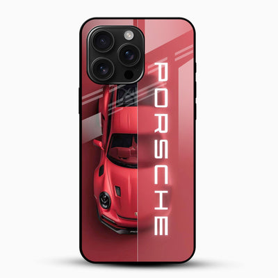 Red Porsche Sports Car Glass Mobile Cover