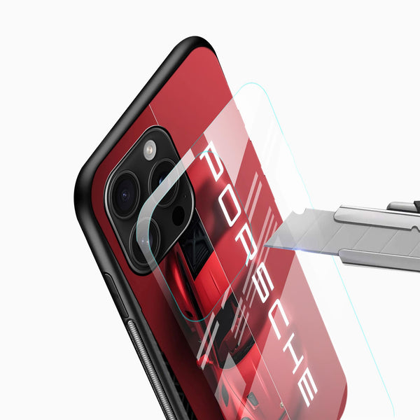 Red Porsche Sports Car Glass Mobile Cover - Cover Stall