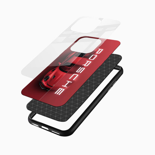 Red Porsche Sports Car Glass Mobile Cover - Cover Stall