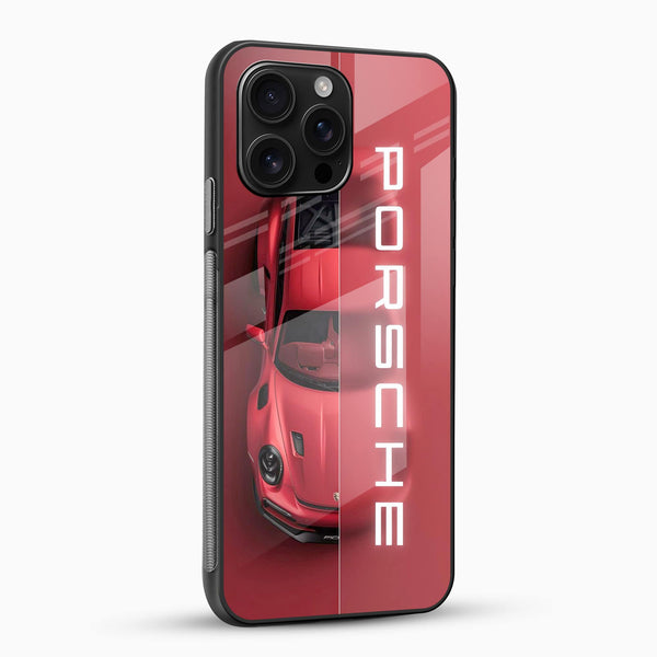 Red Porsche Sports Car Glass Mobile Cover - Cover Stall