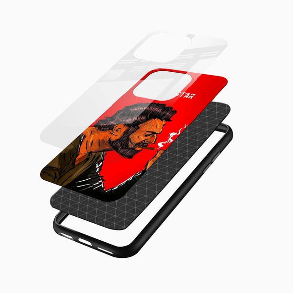 Rebel Star Prabhas Glass Mobile Cover – Bold Cinematic Illustration Design - Cover Stall
