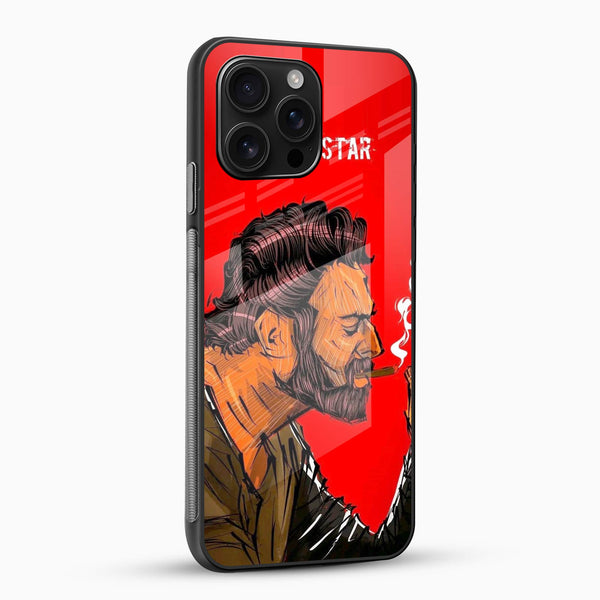Rebel Star Prabhas Glass Mobile Cover – Bold Cinematic Illustration Design - Cover Stall