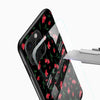 Midnight Red Blossom Glass Mobile Cover – Dark Floral - Cover Stall