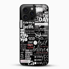 Typography Mobile Glass Cover