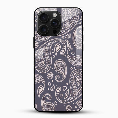 Elegant Paisley Pattern Glass Phone Case