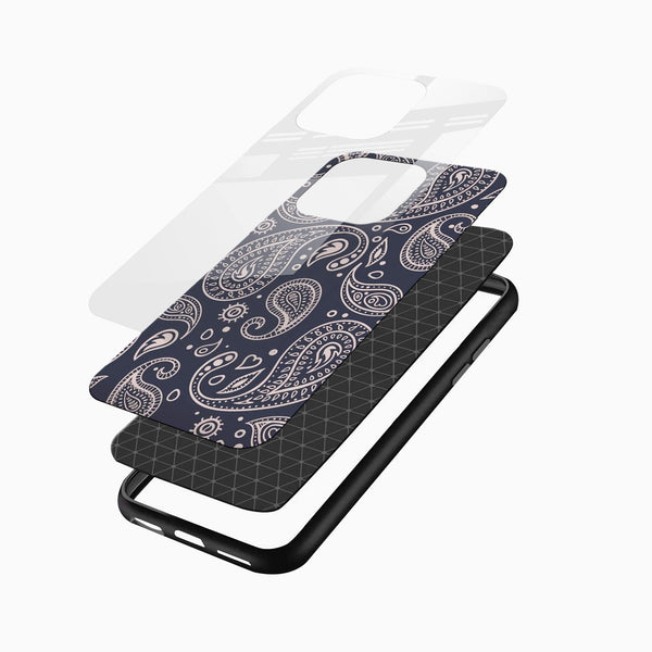 Elegant Paisley Pattern Glass Phone Case - Cover Stall