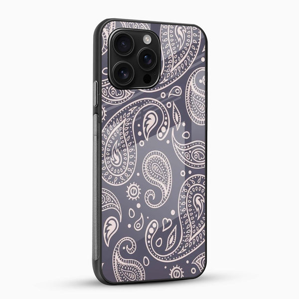 Elegant Paisley Pattern Glass Phone Case - Cover Stall