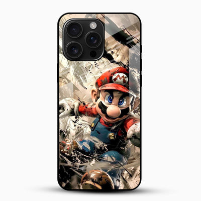 Super Mario Splash Art Glass Mobile Case – Iconic Gaming Design