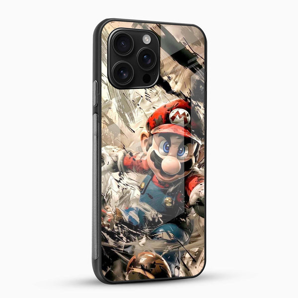 Super Mario Splash Art Glass Mobile Case – Iconic Gaming Design - Cover Stall