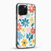 Colorful Floral Pattern Glass Mobile Case – Retro Aesthetic Design - Cover Stall