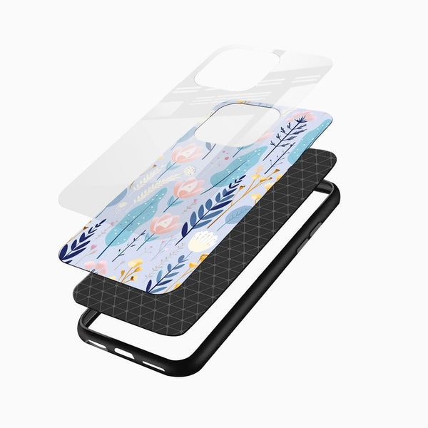 Pastel Botanical Aesthetic Glass Mobile Cover – Floral Nature - Cover Stall
