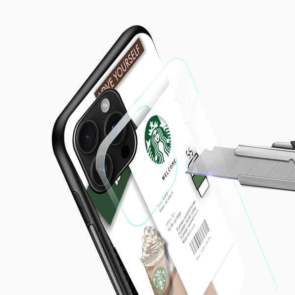 Starbucks Coffee Receipt Glass Back Cover – Café Aesthetic Design - Cover Stall