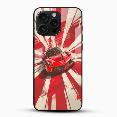 Red Supercar Glass Mobile Cover
