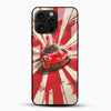 Red Supercar glass back cover front angle view featuring sports car racing artwork for iPhone