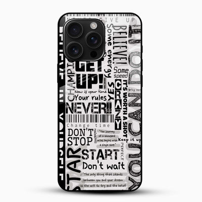 Motivational Typography Glass Mobile Cover