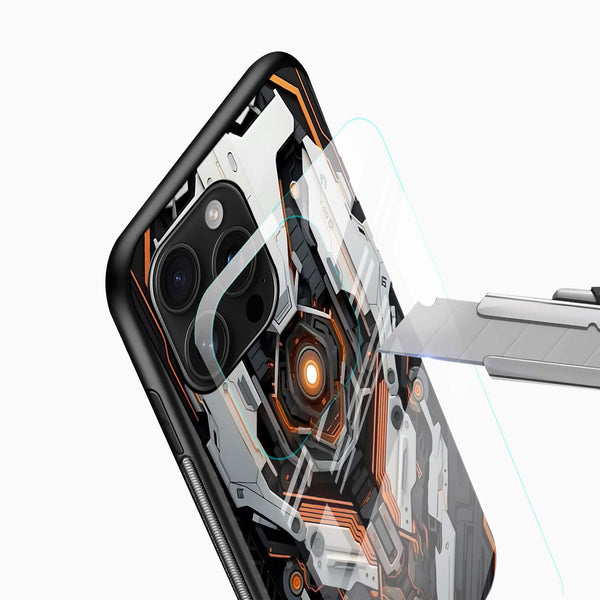 Futuristic Android Tech Glass Mobile Cover – Cyber Armor Design - Cover Stall