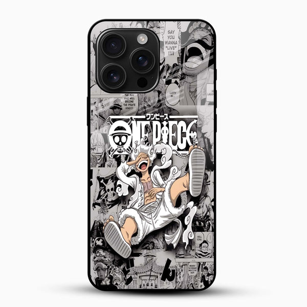 Monkey D. Luffy Gear 5 Glass Mobile Case – One Piece Anime Design - Cover Stall