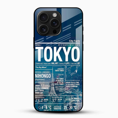 Tokyo City Facts Glass Mobile Cover – Typography Design
