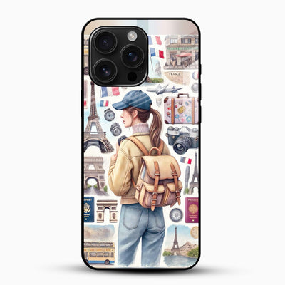 Travel Girl Glass Case