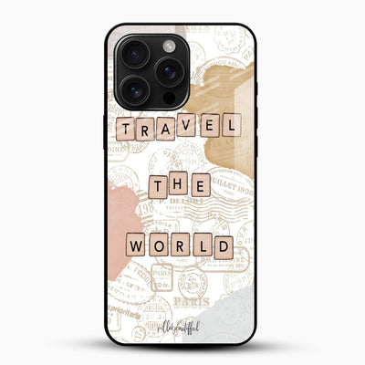 Travel The World Glass Mobile Case – Vintage Travel Aesthetic Design