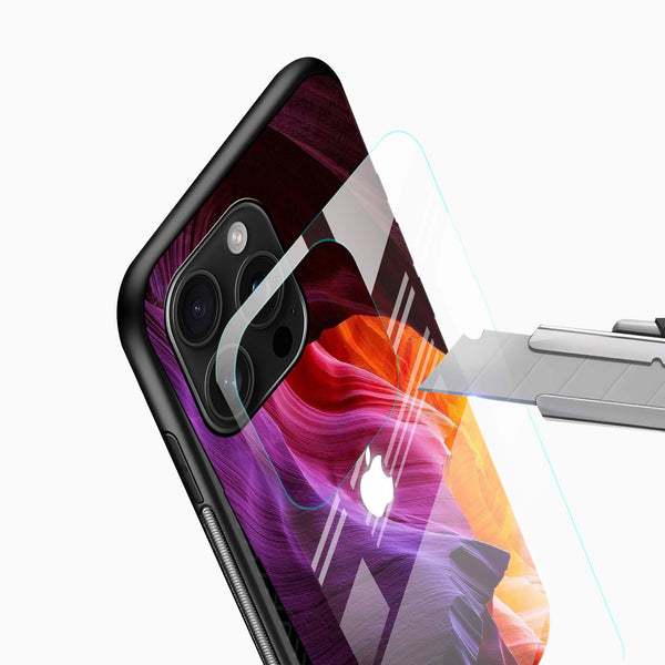 Vibrant Abstract Glass Mobile Case – Luxury Color Wave Design - Cover Stall