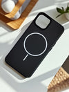 Matte Black - Leather MagSafe Phone Case - Cover Stall