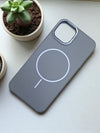 Elegant Grey - Leather MagSafe Phone Case - Cover Stall