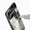 White & Gold Marble Glass Mobile Case – Luxury Stone Design - Cover Stall