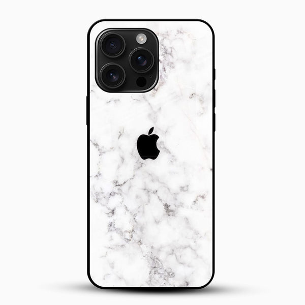 White Marble Glass Mobile Case – Minimal Luxury Design - Cover Stall