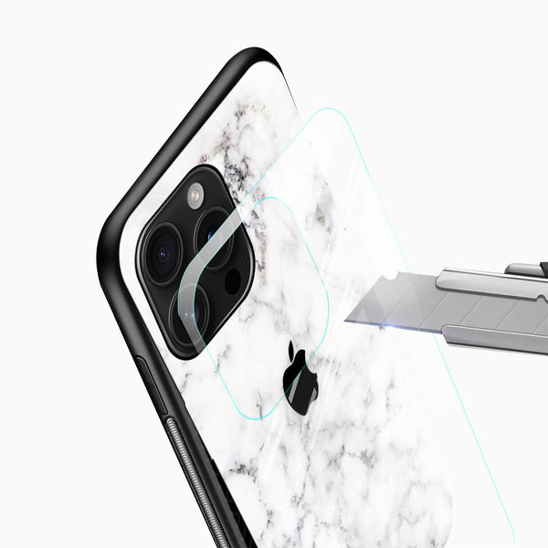 White Marble Glass Mobile Case – Minimal Luxury Design - Cover Stall