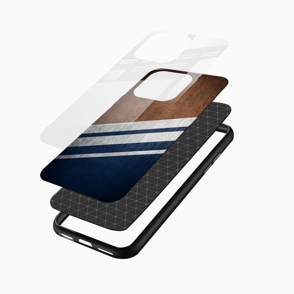 Wood Stripe Glass Mobile Cover – Minimalist Premium Design - Cover Stall